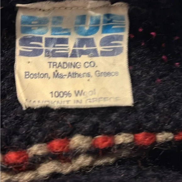 BLUE SEAS 100% Wool Vintage Icelandic Sweater-Size  Large - Picture 3 of 3